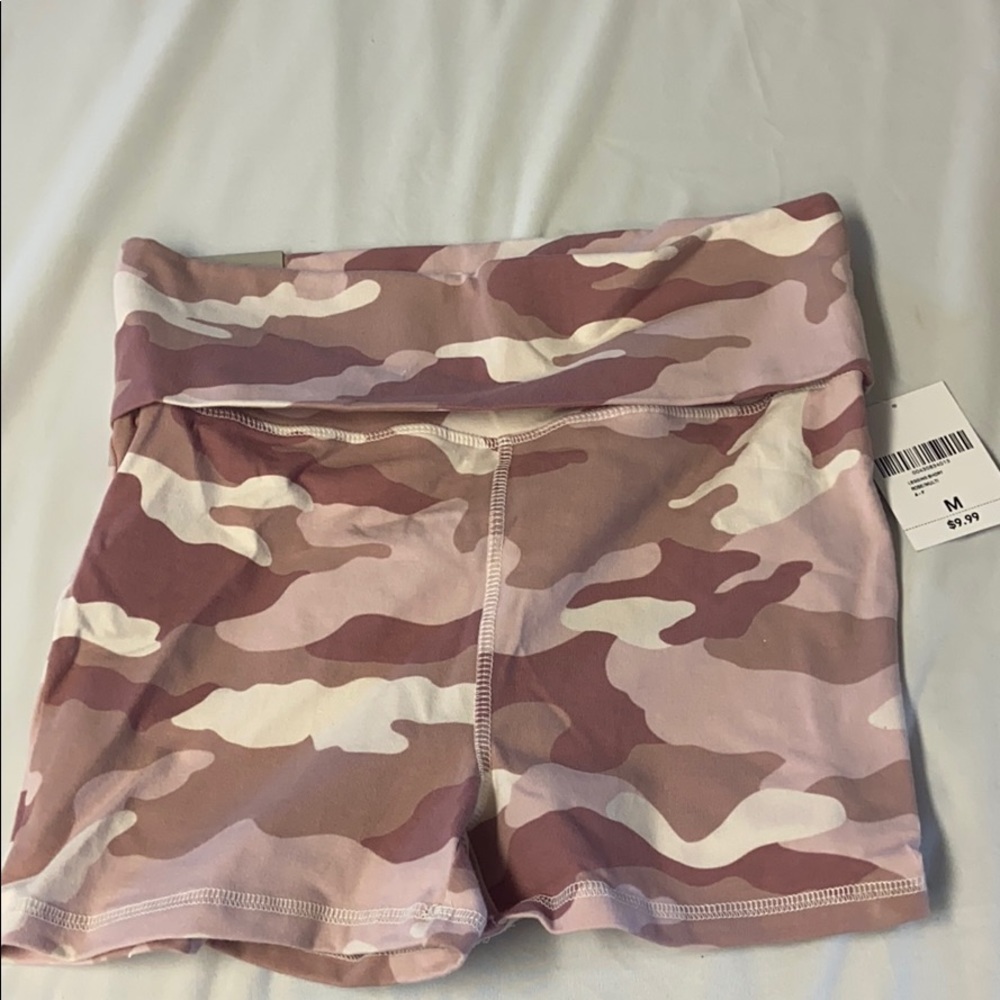 Pink camo biker shorts